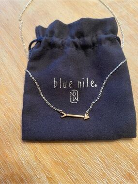 Blue Nile Arrow Pendant Necklace in Silver with Rose Gold Arrow